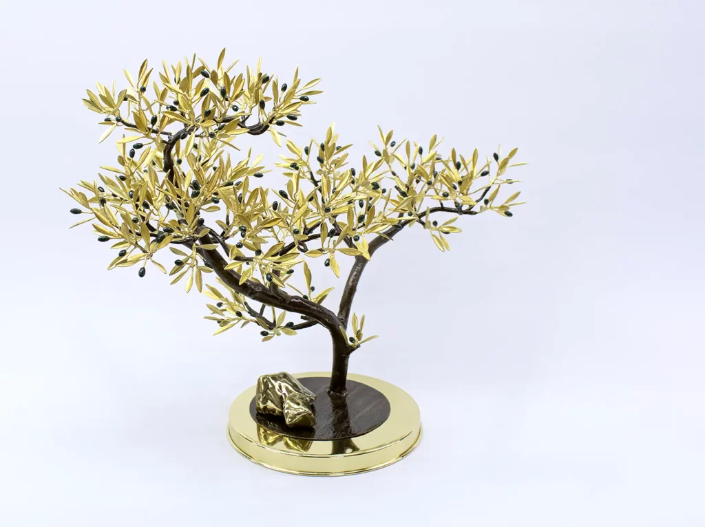 JeanLiv Studio • Bronze olive tree sculpture. Unique bronze creations - Impressive centerpiece sculpture