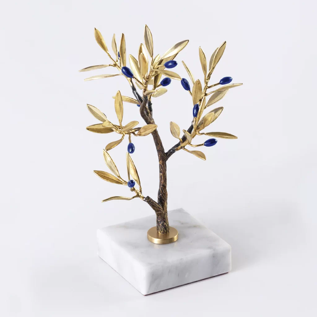 JeanLiv Studio • Corporate artistic gift. Bronze olive tree sculpture - Valuable employee award. MiniLiv