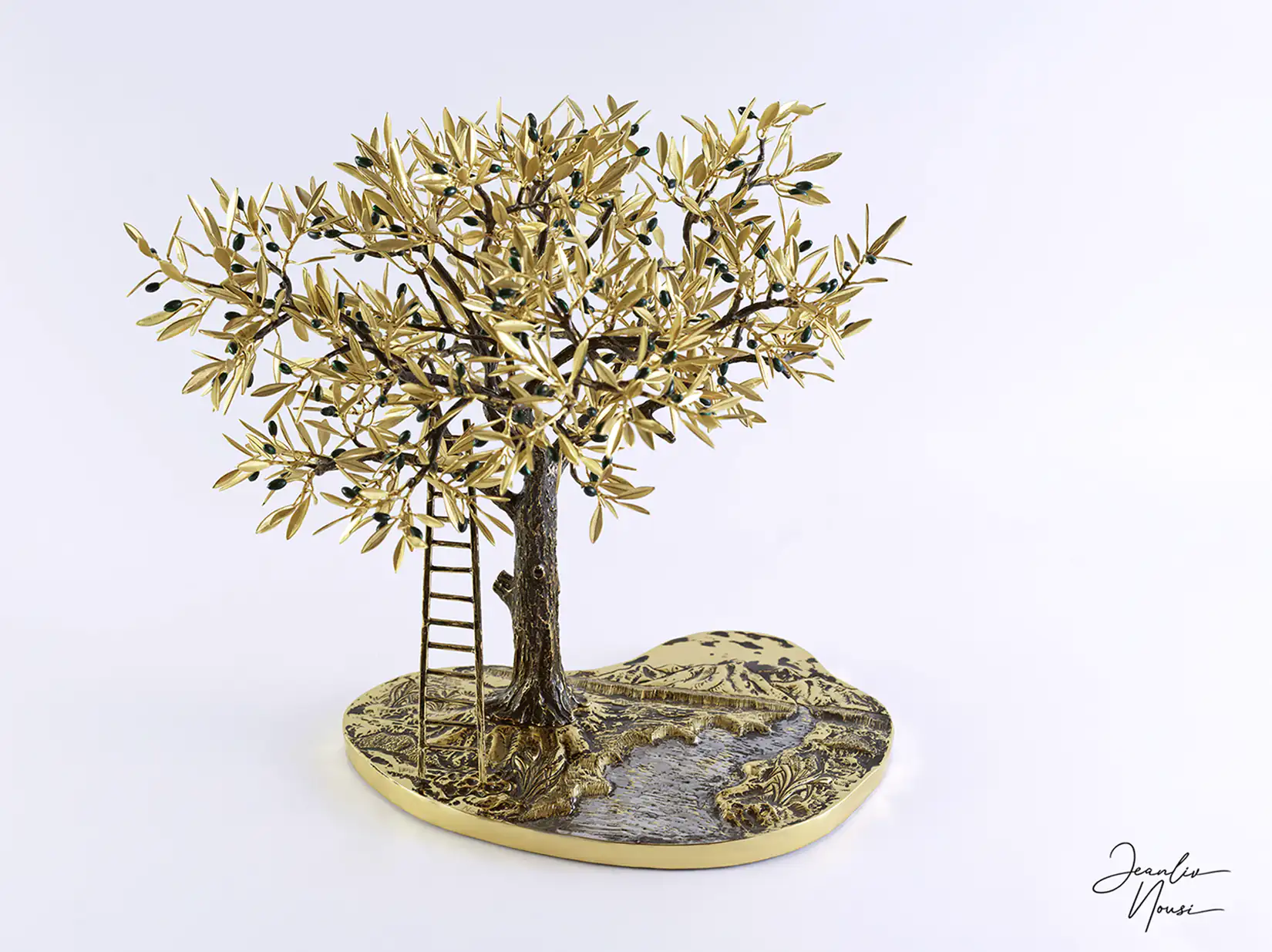 JeanLiv Studio • Bronze thematic sculpture. Office space decoration - Custom made art.