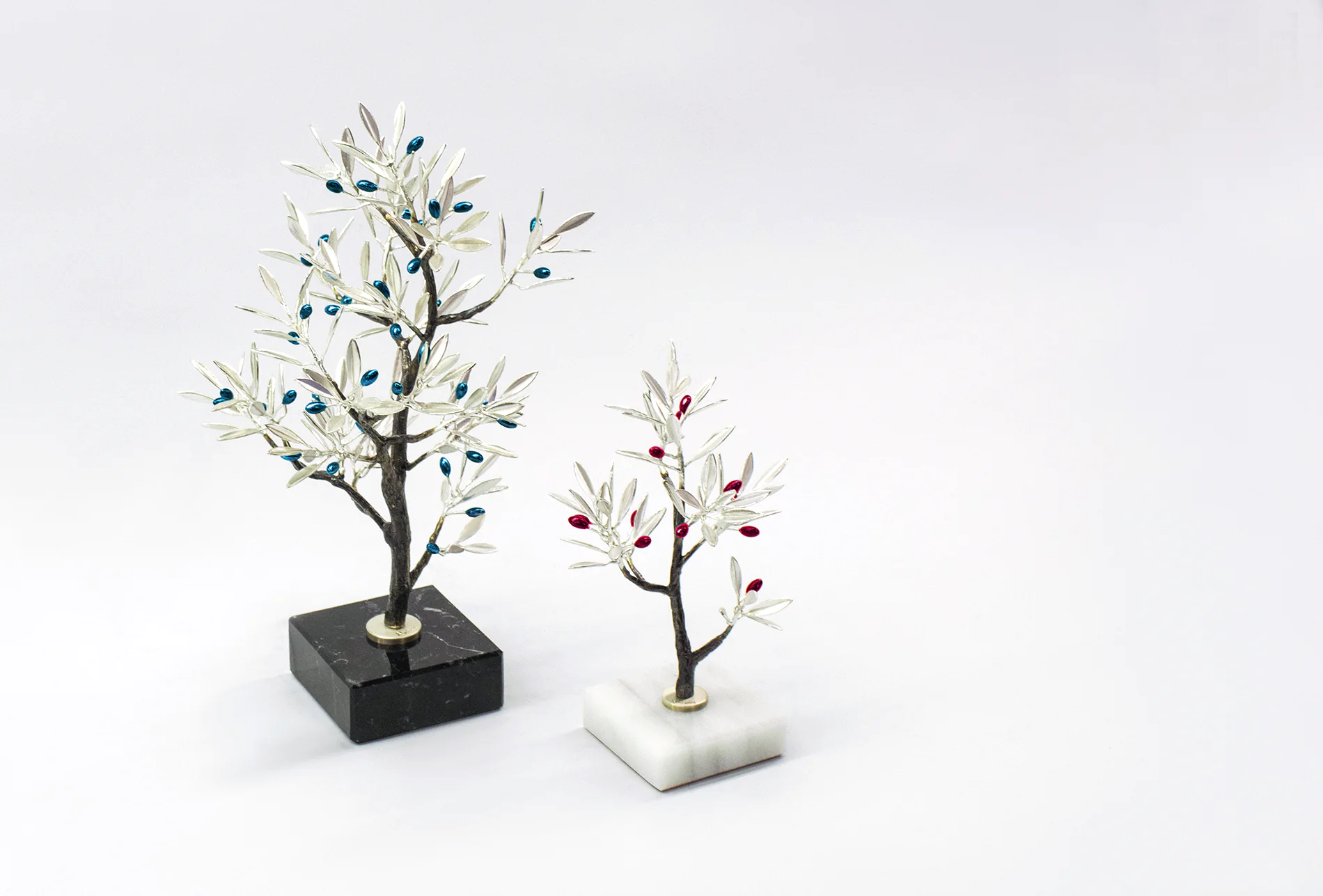 JeanLiv Studio • Decorative hand made sterling silver olive tree sculptures - Unique birthday gifts