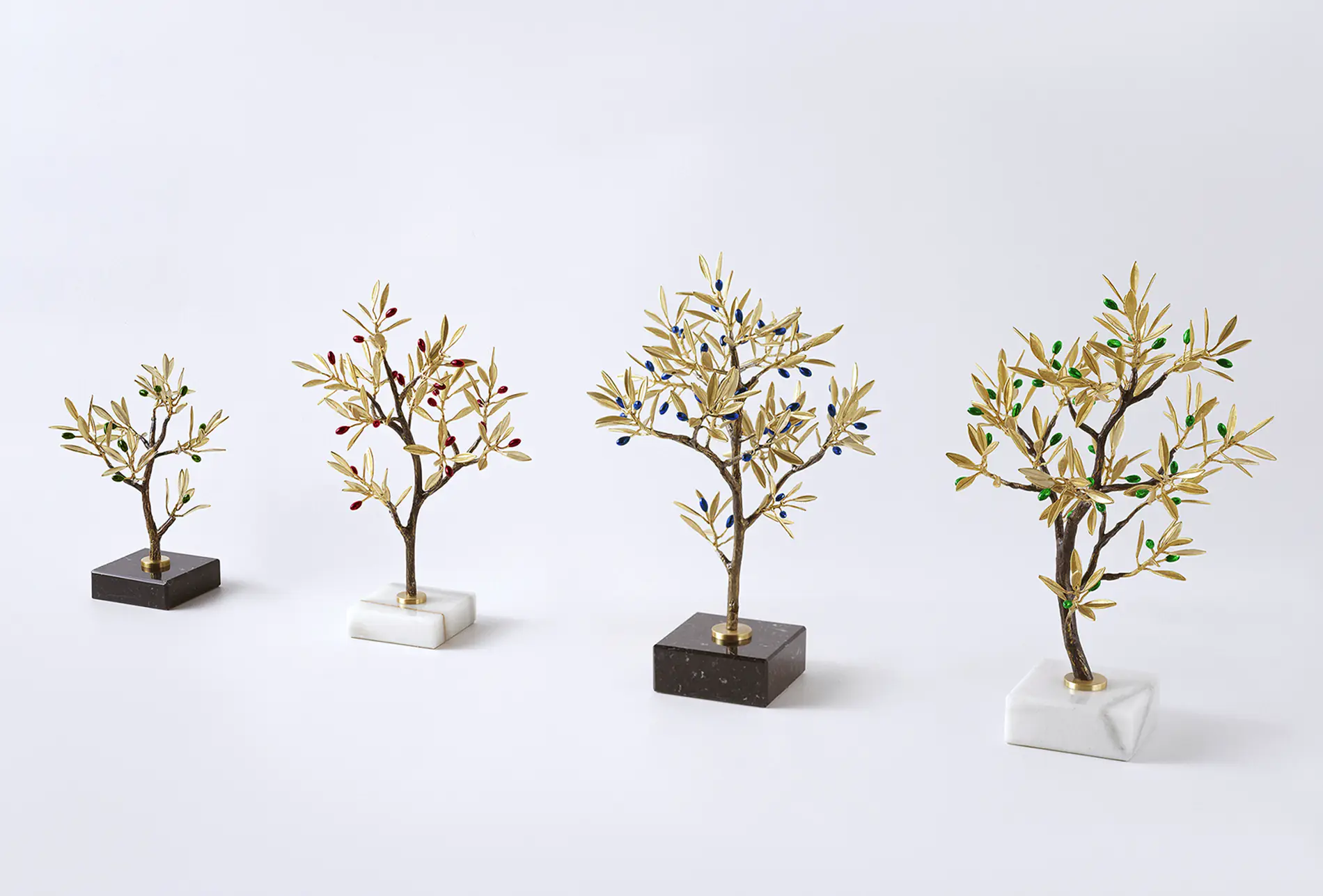 JeanLiv Studio • Decorative tabletop hand made bronze olive tree sculptures - Unique wedding gifts