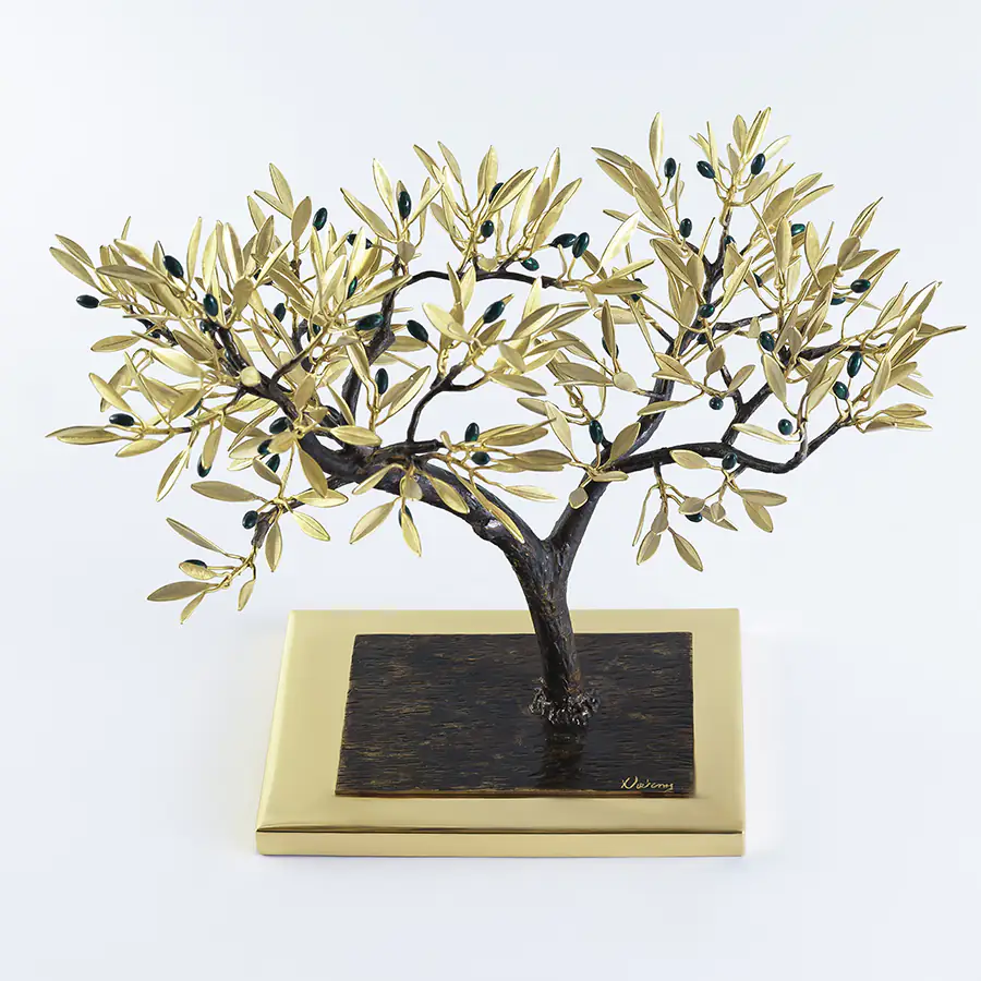 JeanLiv Studio • One of a kind handmade bronze sculpture. Nature inspired art - Patina, enamel accents