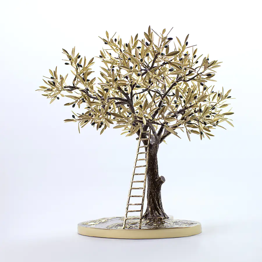 JeanLiv Studio • Hand crafted sculpture. Bronze olive tree. Realistic nature art - unforgettable everlasting gifts